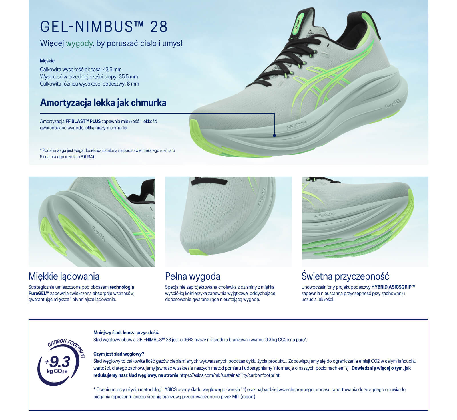 Buty do biegania damskie Asics Gel-NIMBUS 28 Cobalt Burst/Sun Coral Nimbus28W_tech