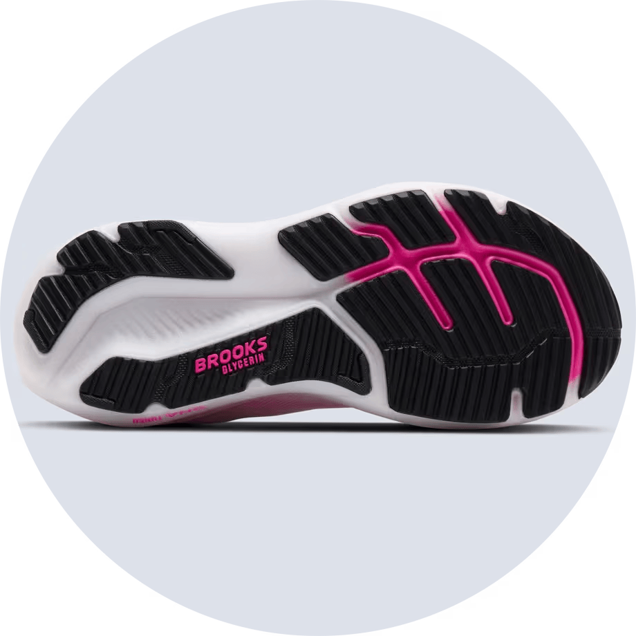 Buty do biegania damskie Brooks GLYCERIN GTS 23 White/Phantom/ Cyber Pink glycerin-gts-23-f-trait-1