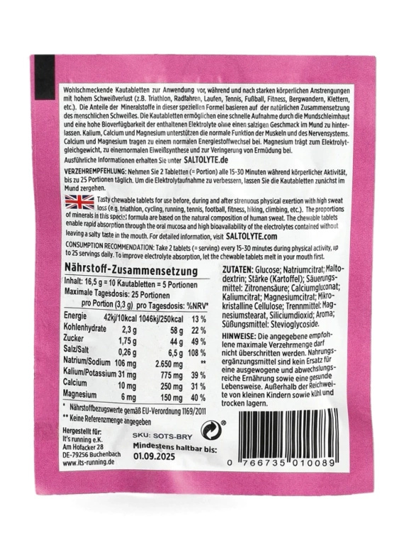 Tabletki Saltolyte CHEWING TABLETS 10 Berry