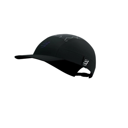 Czapka do biegania COMPRESSPORT 5 PANEL LIGHT CAP AURORA Black/Aurora