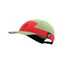Czapka do biegania COMPRESSPORT 5 PANEL LIGHT CAP Nile/Fluo Red