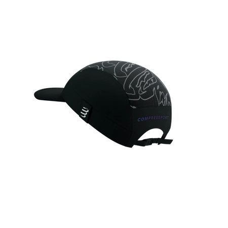 Czapka do biegania COMPRESSPORT 5 PANEL LIGHT CAP AURORA Black/Aurora