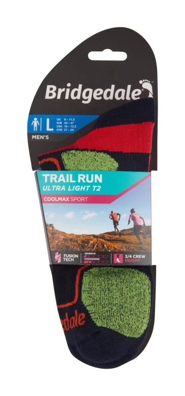 Skarpety Bridgedale Ultralight T2 Coolmax Sport 3/4 Crew Navy