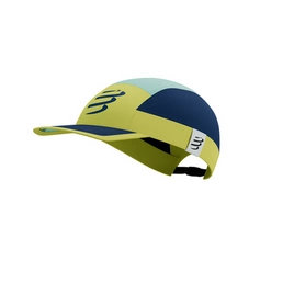 Czapka do biegania COMPRESSPORT 5 PANEL LIGHT CAP Green Sheen/Blues