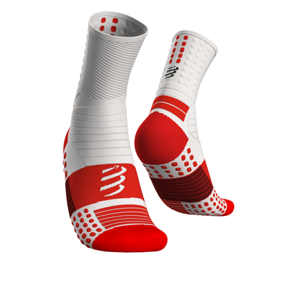 Skarpety Compressport PRO MARATHON SOCKS FLUO RED/WHITE