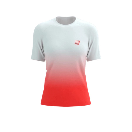 Koszulka damska Compressport PERFORMANCE SS T-SHIRT Fluo Red/White