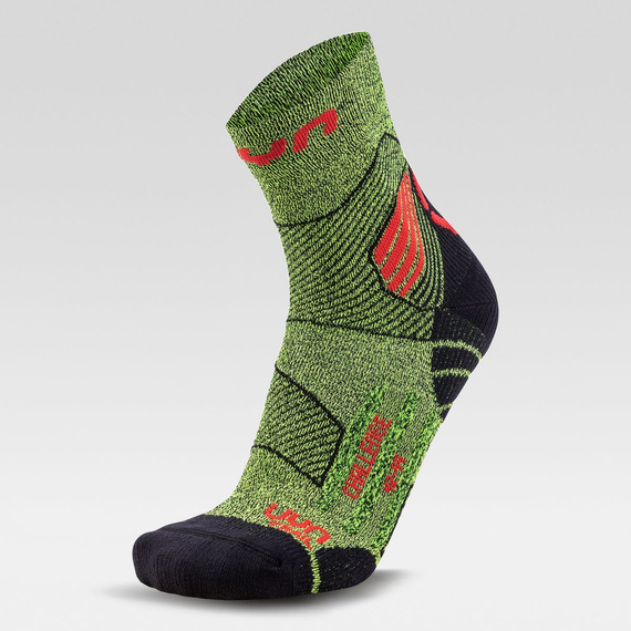 Skarpety UYN MAN RUN TRAIL CHALLENGE Yellow Fluo Melange/Red