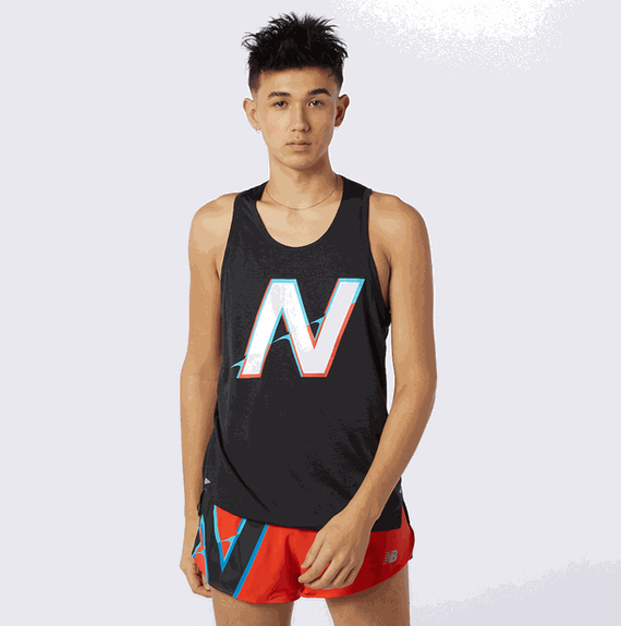 Koszulka do biegania New Balance PRINTED IMPACT MT01233BWB