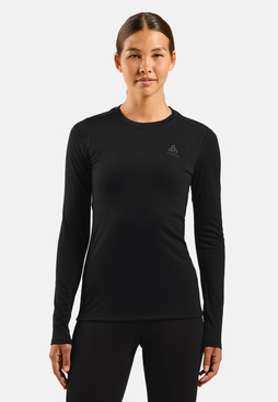 Koszulka termoaktywna z długim rękawem damska ODLO Merino 160 BL Top Crew Neck l/s czarna