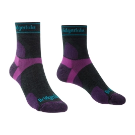 Skarpety damskie Bridgedale Trail Run Ultra Light T2 Merino Sport 3/4 Crew Charcoal/Purple