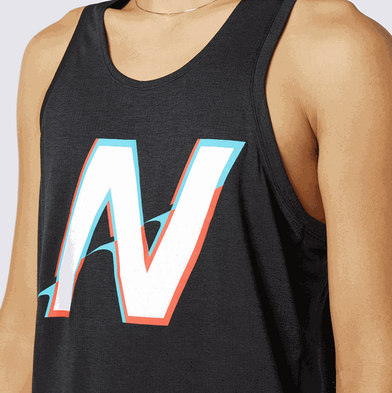 Koszulka do biegania New Balance PRINTED IMPACT MT01233BWB