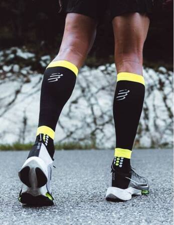 Opaski kompresyjne Compressport R2 3.0 FLASH Black/Fluo Yellow