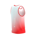 Koszulka do biegania Compressport PERFORMANCE SINGLET Fluo Red/White