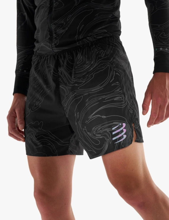 Spodenki do biegania COMPRESSPORT PERFORMANCE SHORT AURORA Black/Aaurora