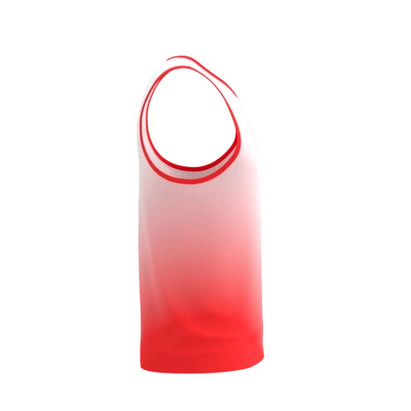 Koszulka do biegania Compressport PERFORMANCE SINGLET Fluo Red/White
