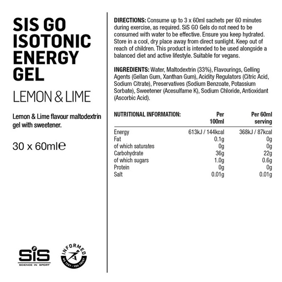 SIS GO Żel Izotoniczny - Cytryna & Limonka 60ml