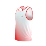 Koszulka do biegania Compressport PERFORMANCE SINGLET Fluo Red/White