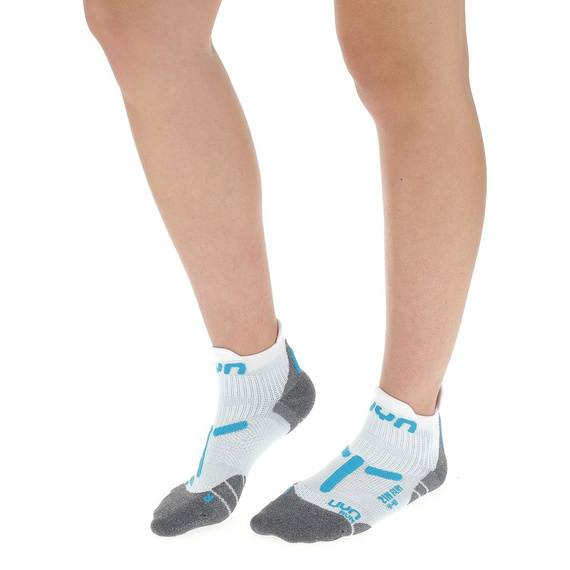Skarpety do biegania damskie UYN WOMAN RUN 2IN SOCKS WHITE/TURQUOISE