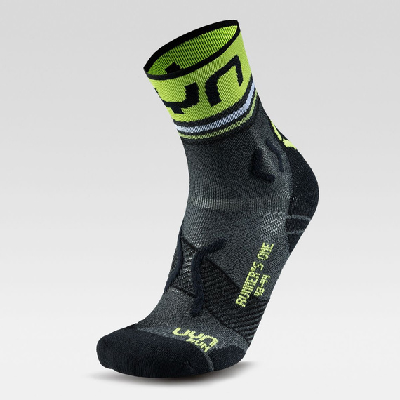 Skarpety UYN MAN RUNNER'S ONE SHORT SOCKS Grey Melange/Lime Green