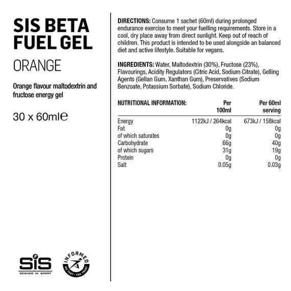 SIS Żel Beta Fuel Pomarańcza - 60ml