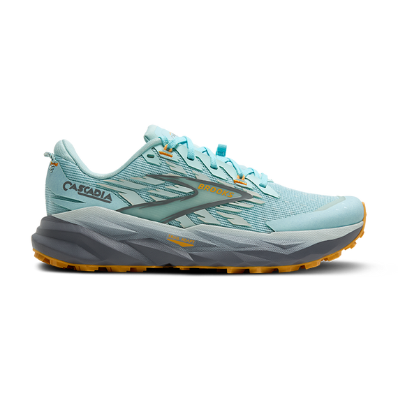 Buty do biegania trailowe damskie Brooks CASCADIA 19 Clearwater/Primer Grey/Apricot