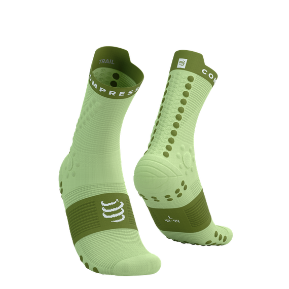 Skarpety COMPRESSPORT ProRacing Socks V4 TRAIL Shadow Lime/Woodbine