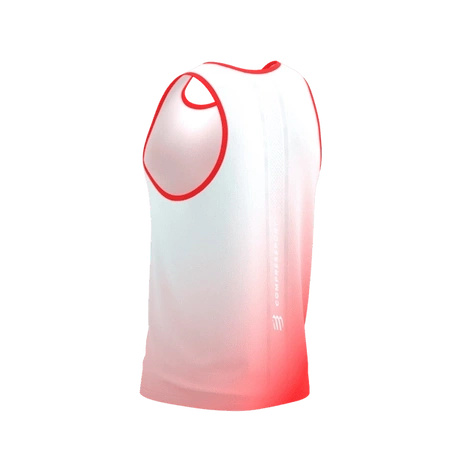 Koszulka do biegania Compressport PERFORMANCE SINGLET Fluo Red/White