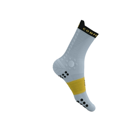 Skarpety COMPRESSPORT ProRacing Socks V4 TRAIL Grey Dawn/Ceylon Yellow