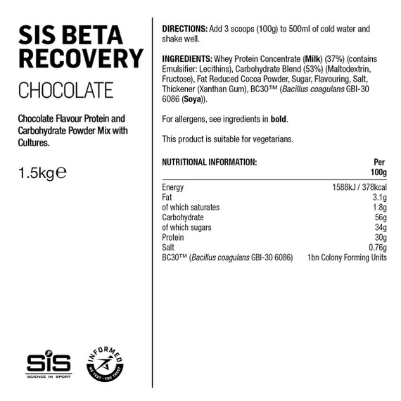 Napój regeneracyjny SIS Beta Fuel Recovery Powder Czekolada 1,5 kg