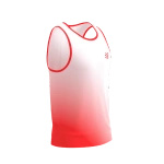 Koszulka do biegania Compressport PERFORMANCE SINGLET Fluo Red/White
