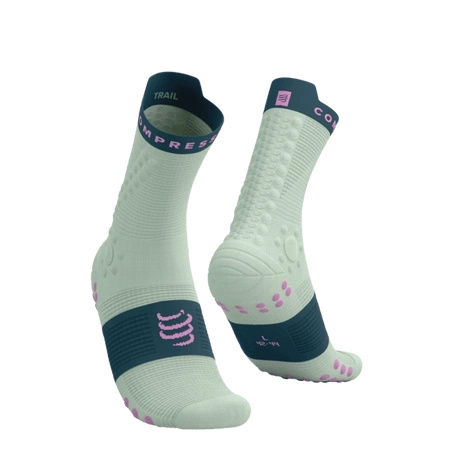 Skarpety COMPRESSPORT ProRacing Socks V4 TRAIL Aqua/Stargazer/Cyclamen