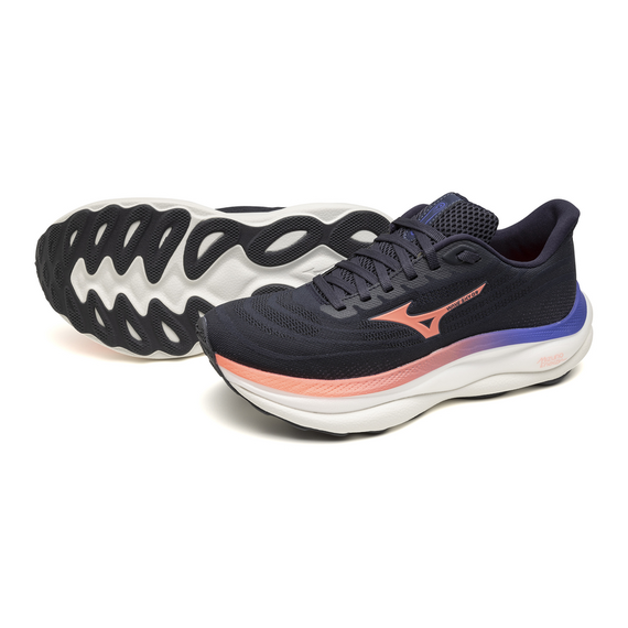 Buty do biegania damskie Mizuno WAVE SKY 9 Odyssey Gray/Striking Coral/Ir