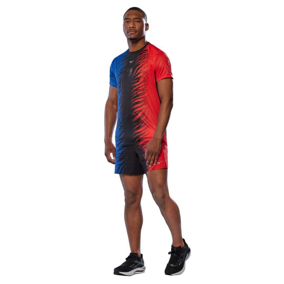 Koszulka do biegania MIZUNO Graphic Tee(M) Oni Red/Oni Blue
