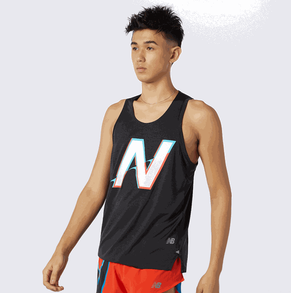 Koszulka do biegania New Balance PRINTED IMPACT MT01233BWB