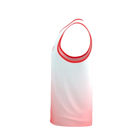 Koszulka do biegania Compressport PERFORMANCE SINGLET Fluo Red/White