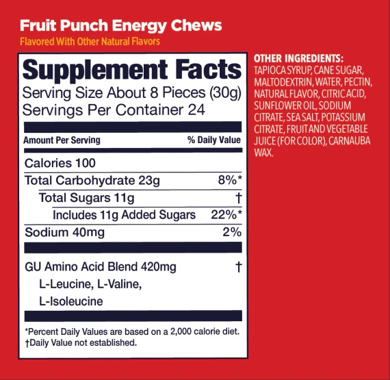 GU Energy Chews - Fruit Punch