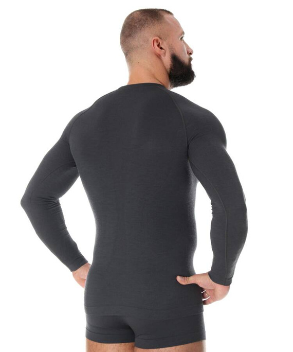 Koszulka termoaktywna Brubeck ACTIVE WOOL LS12820 Grafitowa