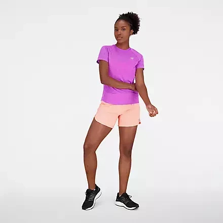 Koszulka do biegania damska New Balance TOP IMPACT RUN SHORT SLEEVE WT21262OOR