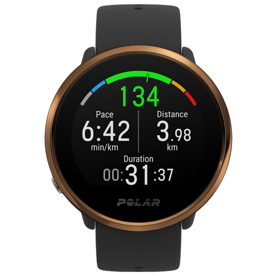 Zegarek fitness z GPS i pomiarem pulsu POLAR IGNITE czarno/miedziany M/L