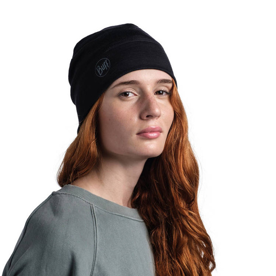 Czapka Buff® BUFF® MERINO LIGHTWEIGHT BEANIE SOLID BLACK