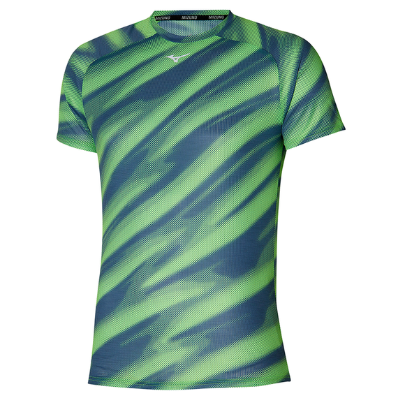 Koszulka do biegania MIZUNO DRYAEROFLOW GRAPHIC TEE Light Green