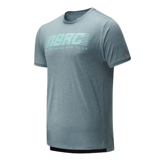Koszulka do biegania New Balance PRINTED IMPACT RUN SS MT01235LST