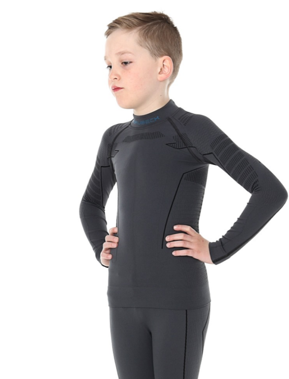 Koszulka termoaktywna juniorska Brubeck THERMO LS13640 Grafit