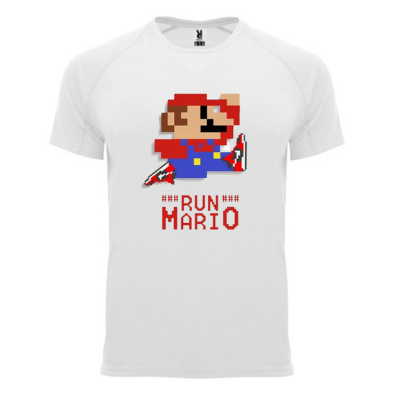Męska koszulka sportowa z nadrukiem "Mario Run"