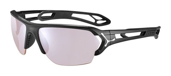 Okulary przeciwsłoneczne CEBE Fotochrom Cat.0-3 S'TRACK LARGE MATT BLACK SILVER Sensor Vario Rose Cat.1-3 Silver AF