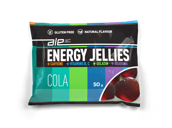 Żelki o smaku coli z kofeiną i guaraną - ALE Energy Jellies - termin do 06.05.2022